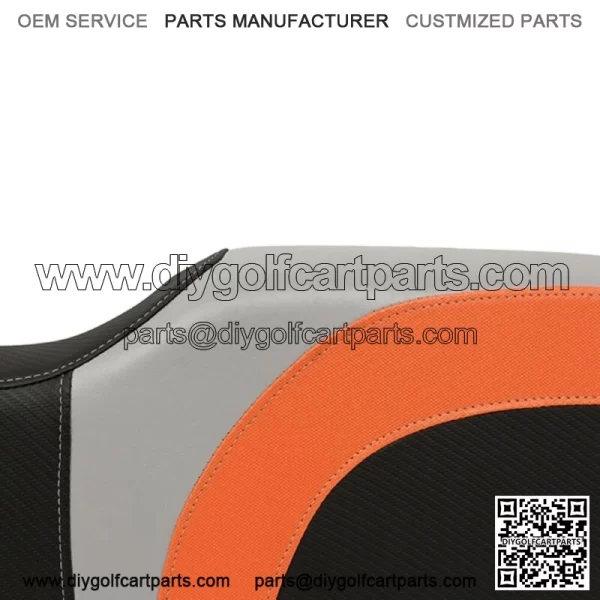 Blade Golf Cart Rear Seat Covers for Genesis 250/300 Seat Kits-Gray/Orange/Black - Image 3