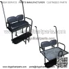 Yamaha G22 Golf Cart Flip Folding Rear Back Seat Kit with Diamond Plate - Black