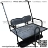 Yamaha G22 Golf Cart Flip Folding Rear Back Seat Kit with Diamond Plate - Black - Image 2