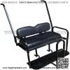 Yamaha G22 Golf Cart Flip Folding Rear Back Seat Kit with Diamond Plate - Black - Image 3