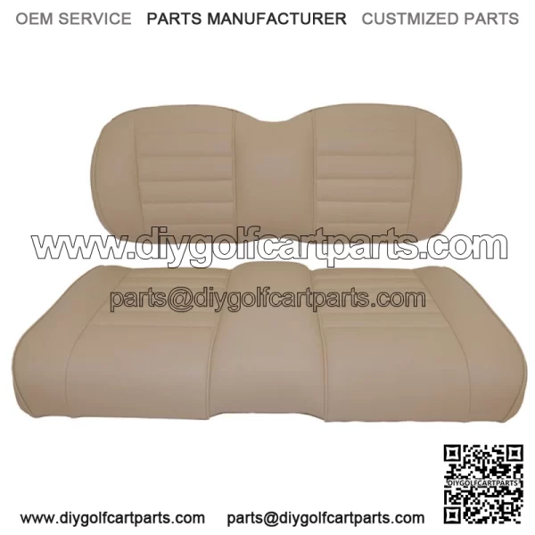 Premium Vinyl Front Seat Cushions for EZGO S6/L6 Express Golf Cart - Beige
