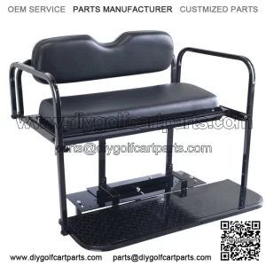 EZGO TXT Golf Cart Flip Folding Rear Back Seat Kit, 1995 and Up - Black