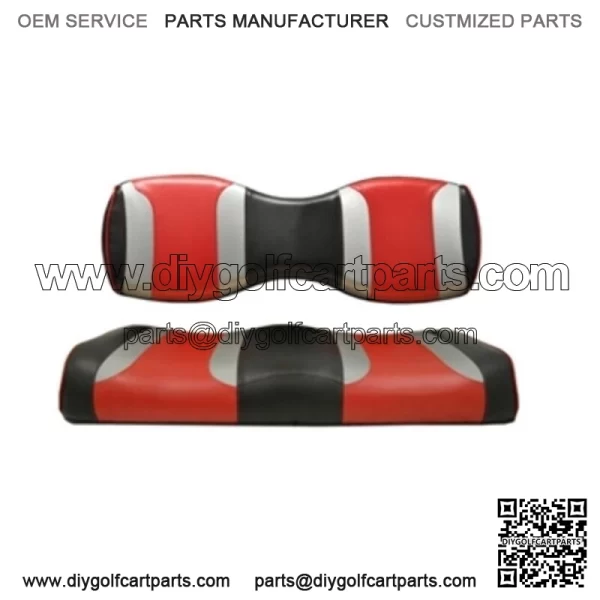 Golf Cart Rear Seat Covers for Genesis 250/300  - Black/Red