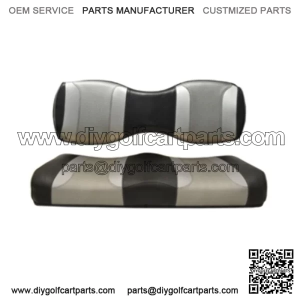 Golf Cart Rear Seat Covers for Genesis 250/300 - Black/Silver