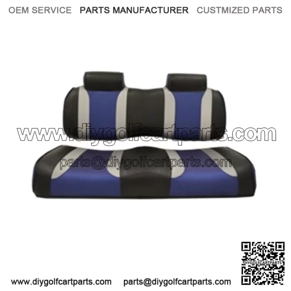 Black/Blue Front Seat Cushion for Club Car Precedent Golf Cart 12-Up