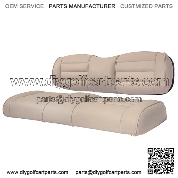 Premium Vinyl Seat Cushions for Mach3 Golf Cart Rear Seat - Light Beige - Image 2