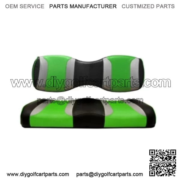 Golf Cart Rear Seat Cushions for Genesis 250/300 - Black/Green