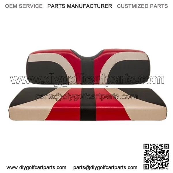 Blade Golf Cart Rear Seat Covers for Genesis 250/300 - Garnet/Champagne/Black