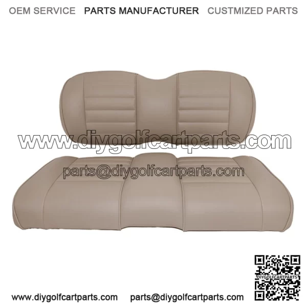 Premium Vinyl Front Seat Cushions for EZGO S6/L6 Express Golf Cart - Mushroom