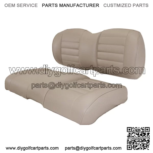 Premium Vinyl Front Seat Cushions for EZGO S6/L6 Express Golf Cart - Mushroom - Image 2