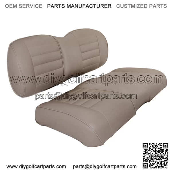 Premium Vinyl Front Seat Cushions for EZGO S6/L6 Express Golf Cart - Mushroom - Image 3