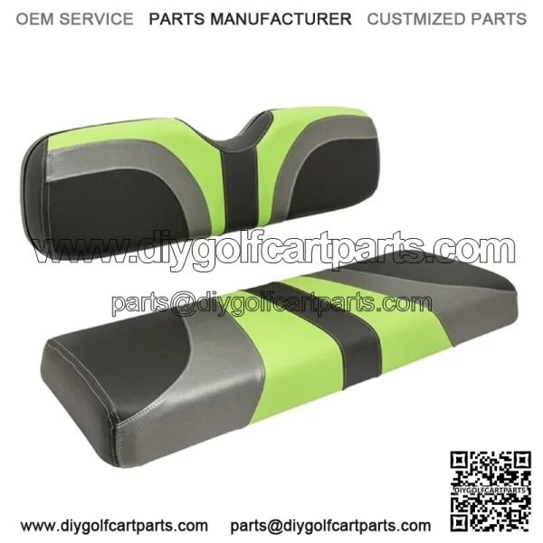 Blade Golf Cart Rear Seat Covers for Genesis 250/300 - Lime Green/Charcoal/Black - Image 2