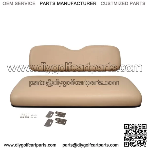 TAN Front Seat Fits EZGO TXT Golf Cart 1994-2013, Bottom & Lean Back Cushion Set