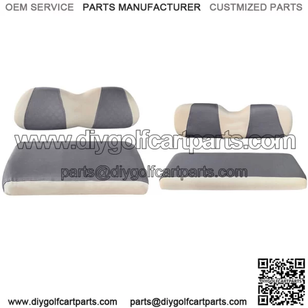Golf Cart Front Back Seat Cover Set for EZGO TXT RXV & Club Car DS 4 Passenger