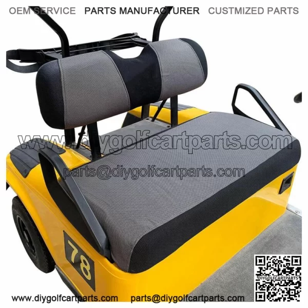 Golf Cart Front/ Rear Seat Cover For EZGO RXV TXT Club Car DS Gray Black