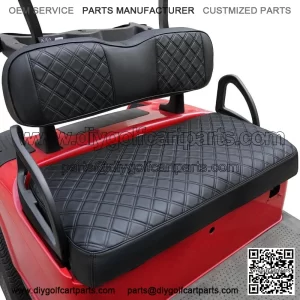 Golf Cart Front Seat Cover Black Diamond Stitching for EZGO RXV Leather Cover