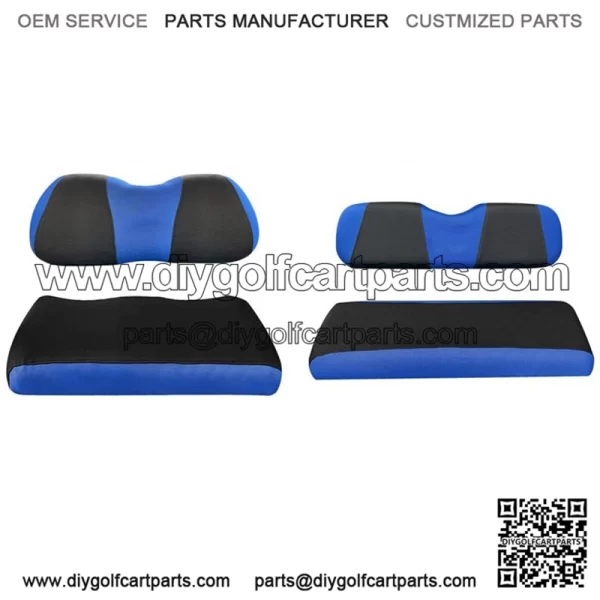 Blue Golf Cart Front Rear Seat Covers for Yamaha Club Car Precedent Tempo Onward
