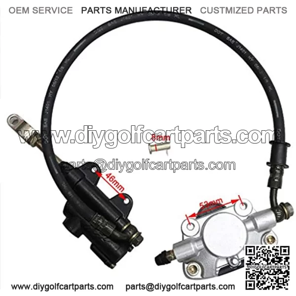 44" Go Kart Rear Axle Shaft Kit with Chain Sprocket Brake Disc Pillow Block Wheel Hub and Brake Master Cylinder for ATV Quad Golf Cart - Image 3