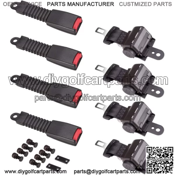 Golf Cart Seat Belts Lap Set Retractable 42" For EZGO/Yamaha/Club Car 4 Sets