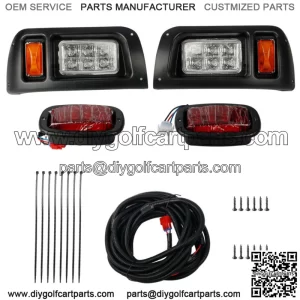 New Club Car DS LED Light Kit Adjustable Headlights Tail Lights Golf Cart 1993+