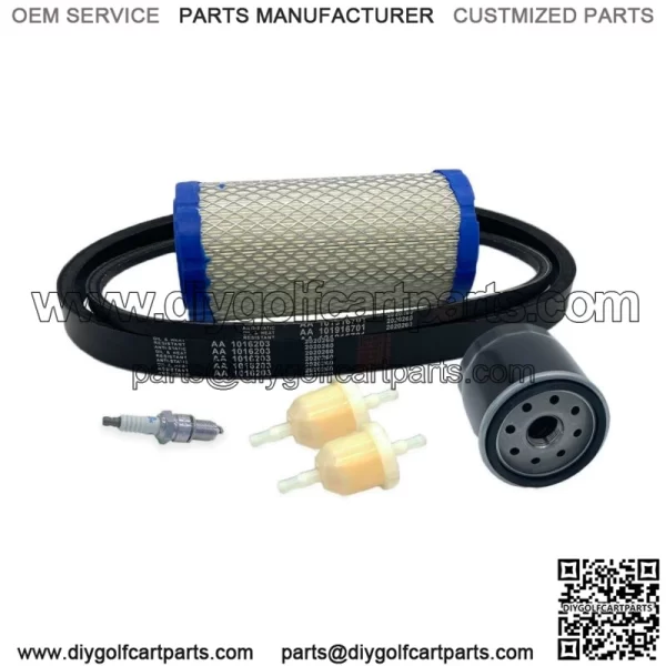 Tune Up Kit For 04-15 Club Car Precedent - Belts, Air + Oil Filter, Spark Plugs