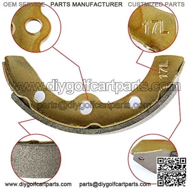 Club Car Replacement Brake Shoes for Club Car DS 1981-1994 Carryall (Manual Adjust) Club Car Rear Brake Shoes OEM Club Car 101146302??4Pcs-Long - Image 3