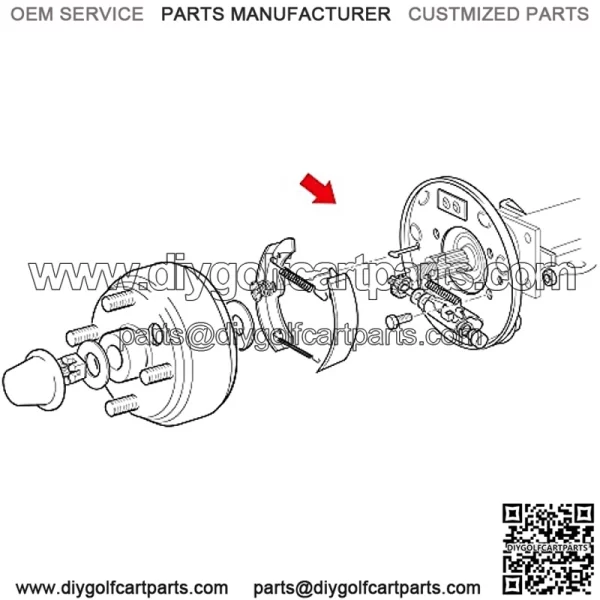 Golf Cart Brake Assembly with Brake Shoes 2 PCS for EZGO TXT PDS Medalist 1996-up Yamaha G14 G16 G19 G20 G21 G22 Driver and Passenger Side 70998-G02 70998-G01 70998-G02 - Image 3