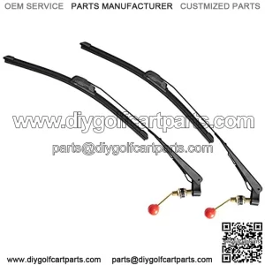 2 Set 15.7" UTV Hand Operated Windshield Wiper Kit Compatible with UTV Golf Cart Polairs RZR Ranger X3 Commander - Wiper Blade with Wipe Arm