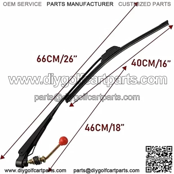 UTV Hand Operated Windshield Wiper Hisun Accessories Fits for All Hisun Massimo,Axis,Cub Cadet,Coleman,Compatible with Yamaha,CFMOTO,Polaris Ranger,Polaris RZR - Image 2