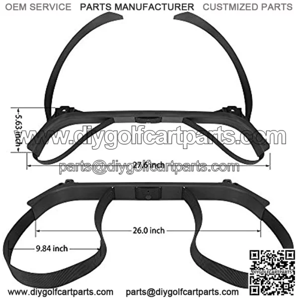 Golf Cart Bag Rack Assembly for Club Car G&E 1987-up DS. - Image 2