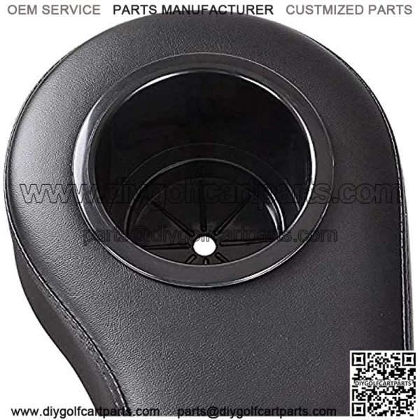 GOLF CART REAR SEAT ARM REST CUSHION CUP HOLDER BLACK FOR EZGO, CLUB CAR, YAMAHA, MORE (2PCS) - Image 4