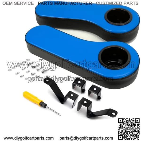 Golf Cart Armrest with Cup Holder, for Club Car EzGo Yamaha ICON Advanced EV Rear Seat Kit Golf Cart Arm Rest Kit