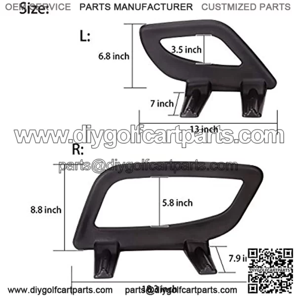 Front Armrest Hip Restraint for Yamaha G29 / Drive Golf Cart, Driver and Passenger Side, OEM# JW1-K8361-00 JW1-K8362-00, 1 Pair - Image 4