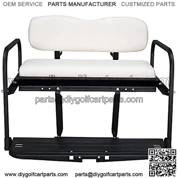 Marathon (Pre-1994) Golf Cart Flip Folding Rear Back Seat Kit - White - Image 3