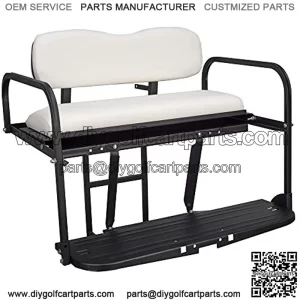TXT Golf Cart Flip Folding Rear Back Seat Kit - White
