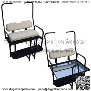 Club Car DS Golf Cart Rear Flip Back Seat Kit for 1982-2000.5 - Factory Buff - Light Tan