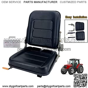Lawn Mower, Garden Tractor UTV/ATV Seat Universal Tractor Seat Replacement Forklift Seat thickly-Padded Suspension Seat Fits Excavator Forklift, Tractor/Skid Loader 15.4"x 15"x 18.9"
