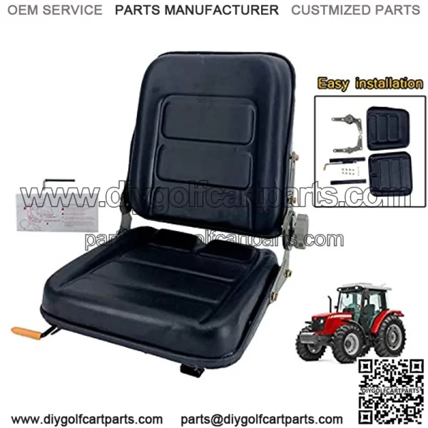 Lawn Mower, Garden Tractor UTV/ATV Seat Universal Tractor Seat Replacement Forklift Seat thickly-Padded Suspension Seat Fits Excavator Forklift, Tractor/Skid Loader 15.4"x 15"x 18.9"