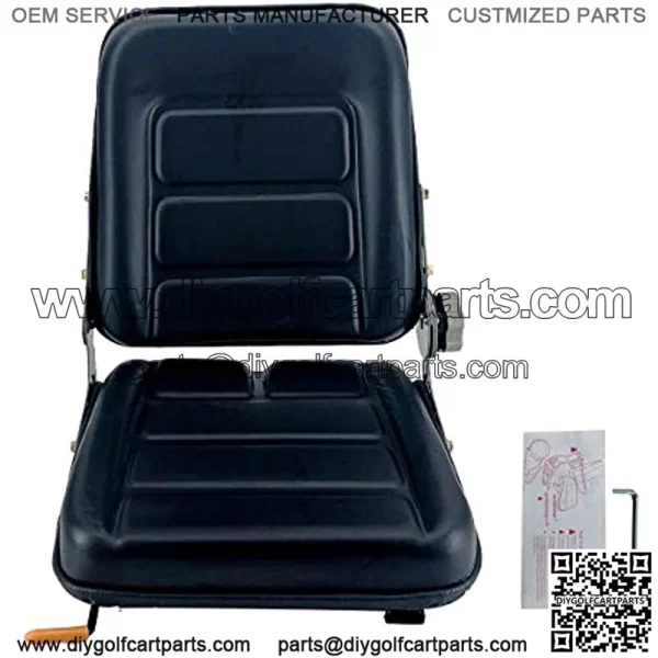 PVC Forklift Seat Suspension Tractor Seat with 140?? Adjustable Back Angle | Black | Fits Excavator Forklift, Tractor, Skid Loader, Backhoe Dozer Telehandler, Heavy Mechanical Seat - Image 3