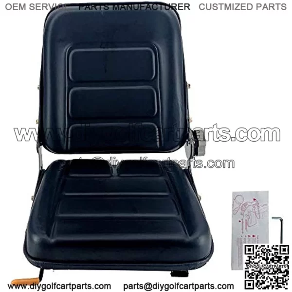 Forklift Seat Suspension Tractor Seat PVC with 140?? Adjustable Back Angle Fits Excavator Forklift, Tractor, Skid Loader, Backhoe Dozer Telehandler Heavy Mechanical Seat Black - Image 3