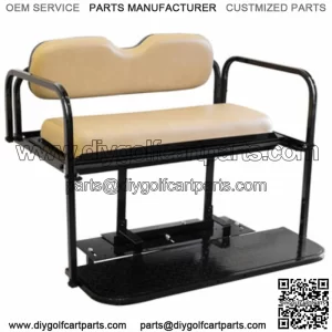 Club Car Precedent Golf Cart Flip Folding Rear Back Seat Kit for 2004-Up - Buff