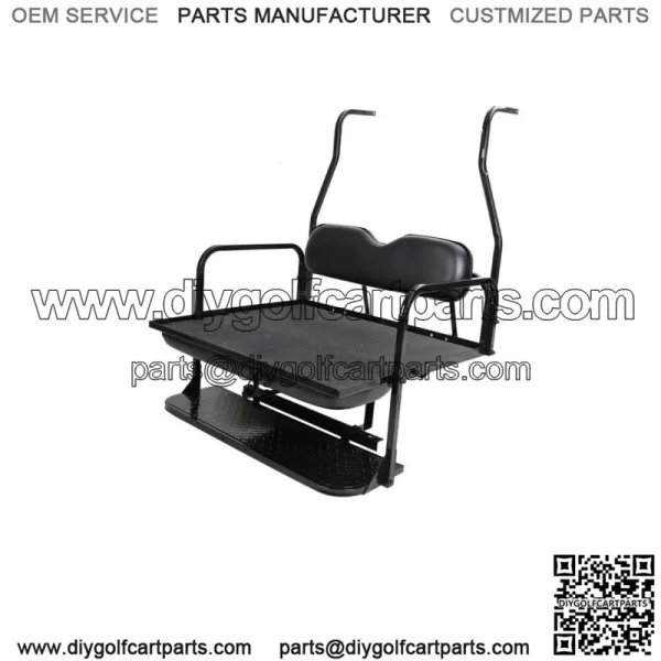 Folding Rear Flip Back Seat Kit For Club Car Golf Cart DS Black 2000-2013