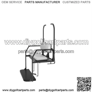 EZGO TXT White Rear Flip Seat with Roof Supports