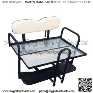 Rear Flip seat kit for EZGO Golf Cart Medalist / TXT model(White) with grab bar