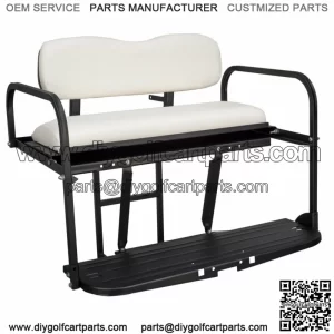 EZGO Marathon Pre-1994 Golf Cart Flip Folding Rear Back Seat Kit - White