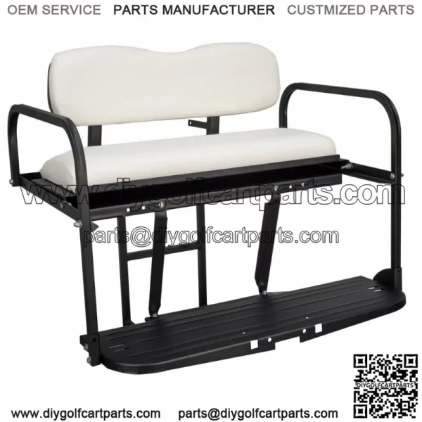 EZGO Marathon Pre-1994 Golf Cart Flip Folding Rear Back Seat Kit - White
