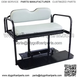 EZGO TXT (1995-Up) Golf Cart Flip Folding Rear Back Seat Kit - Oyster White