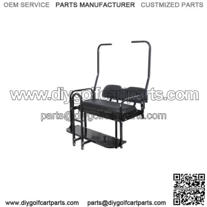 For 1982-2000 Club Car DS Golf Cart Flip Folding Rear Back Seat Kit w/ Grab Bar