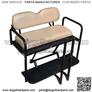 Rear Flip Seat Kit for EZGO Golf Cart RXV 2008-2015 Model (Stone) with Grab Bar