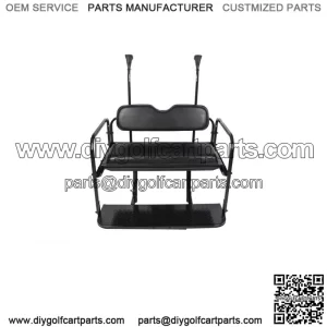 For Club Car Precedent Golf Cart Flip Rear Back Seat Kit *BLACK SEAT CUSHIONS*